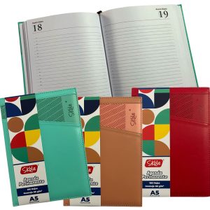 AGENDA A5 ECO CUERO COLORES SURTIDOS (196 HOJAS) 60G 14,8x21CM